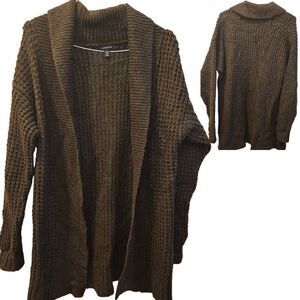 Lands end Knit Grey Cardigan Size M